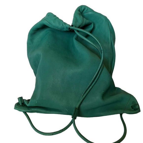 Burberry Nappa Leather Bottle Green Little Duffle Men's Drawstring Backpack Bag - Picture 3 of 16